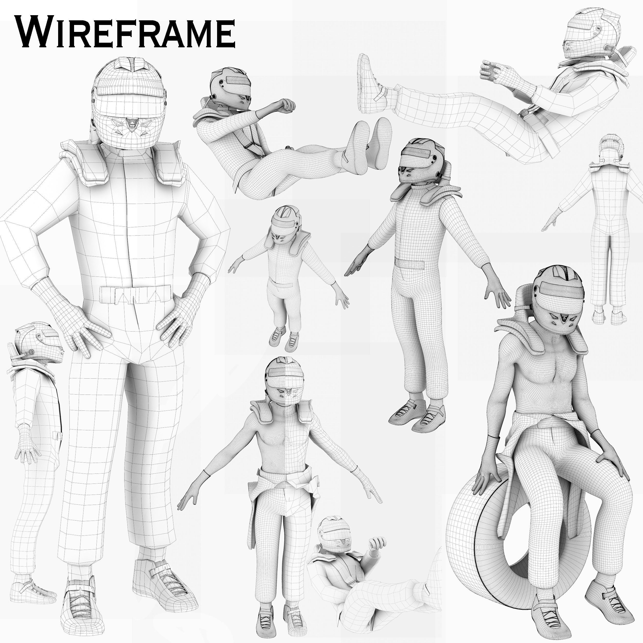 Nico Rosberg 2016 Low-poly 3D model_13