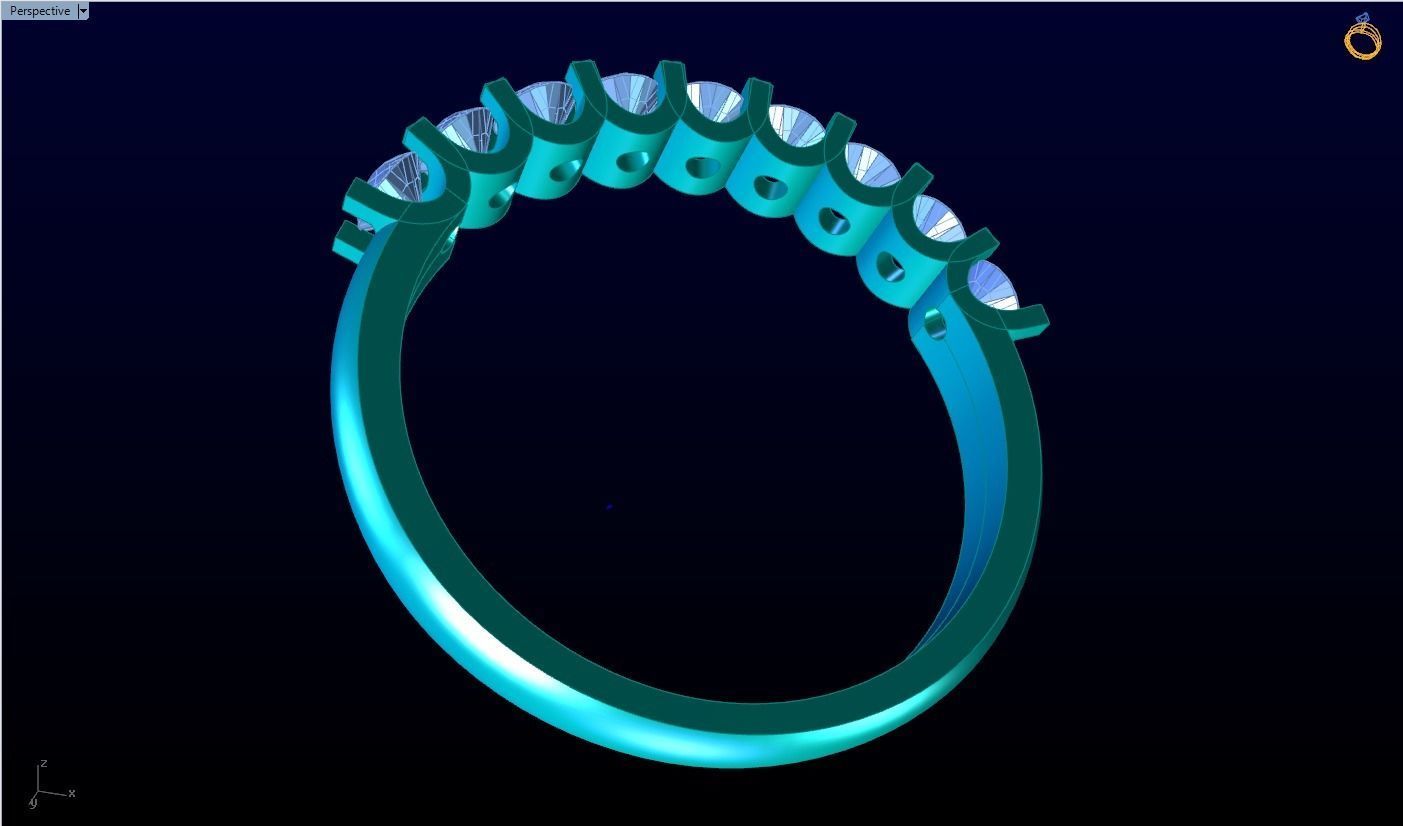 Diamond Rings - Womens Rings 3D print model_8