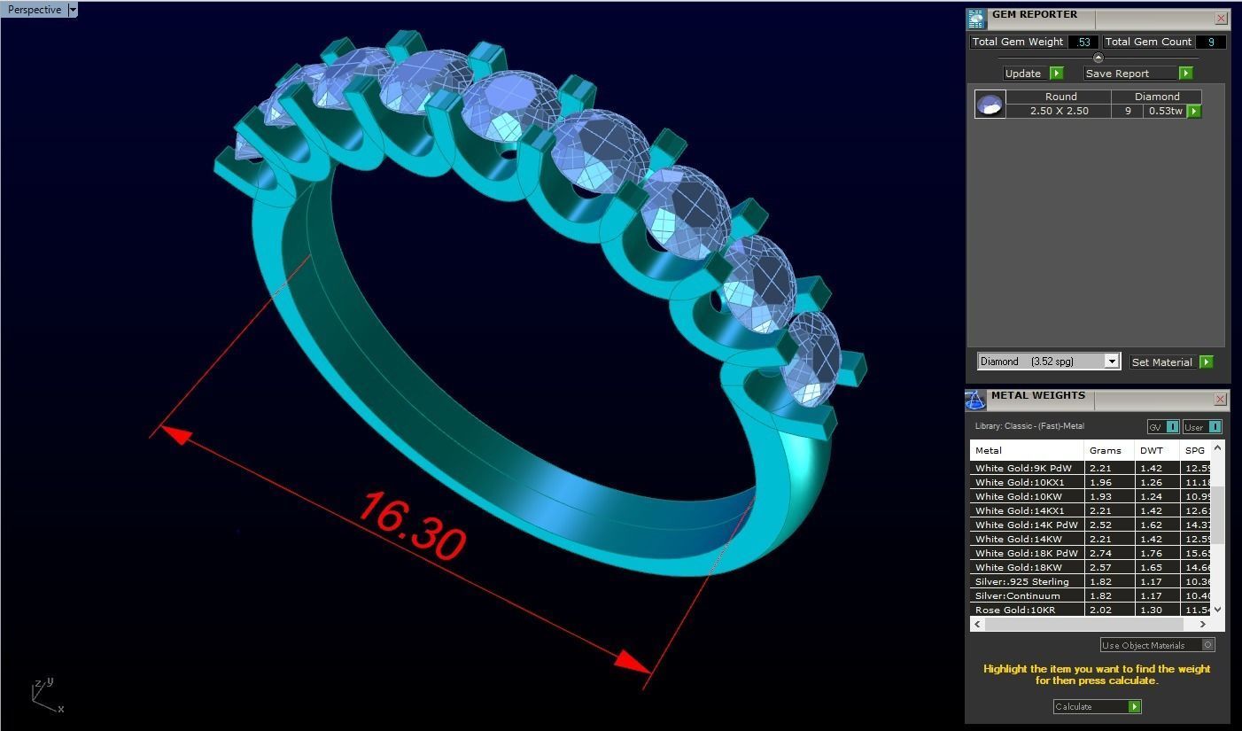 Diamond Rings - Womens Rings 3D print model_7