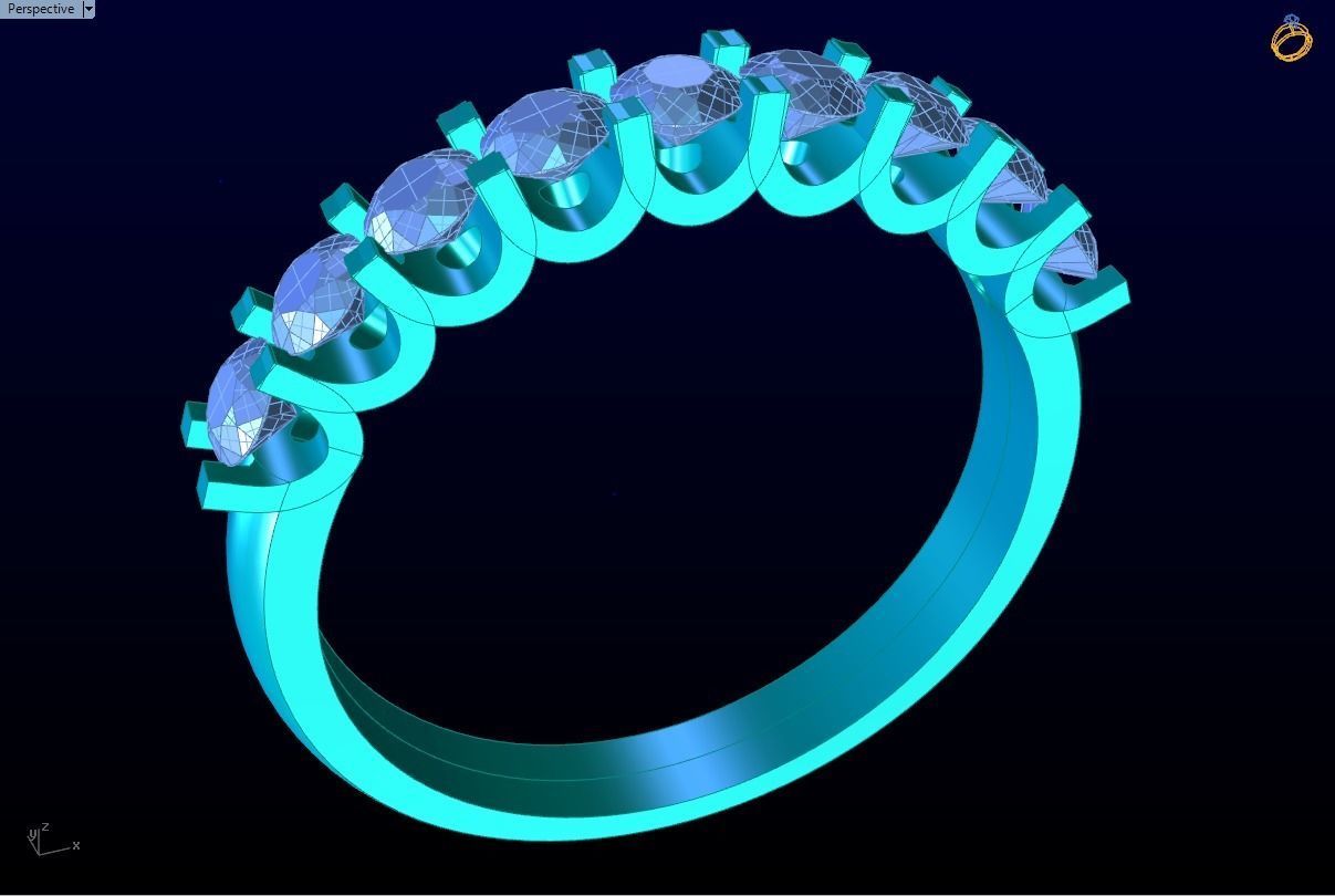 Diamond Rings - Womens Rings 3D print model_2