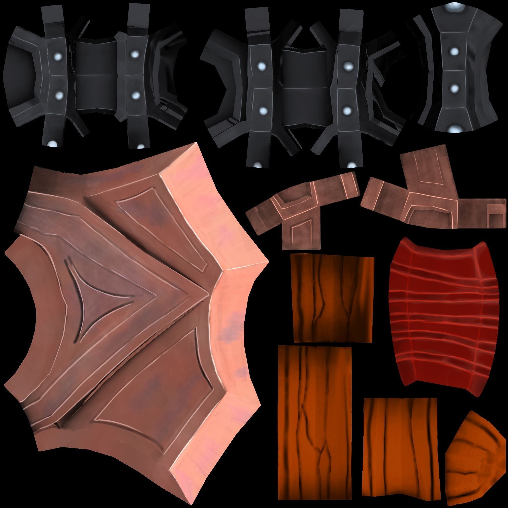 Battle Axe Low-poly 3D model_5