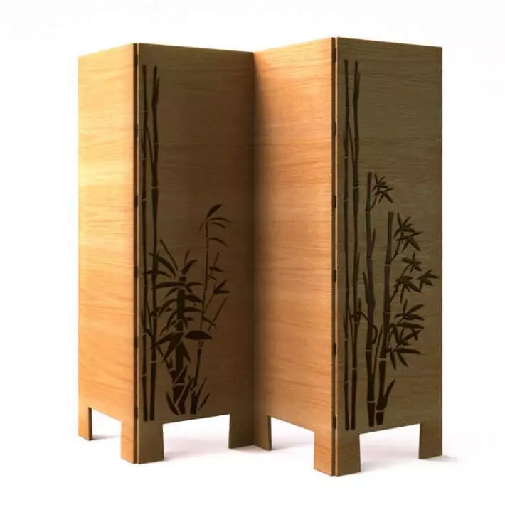 Brown Bamboo Screen 3D model_0