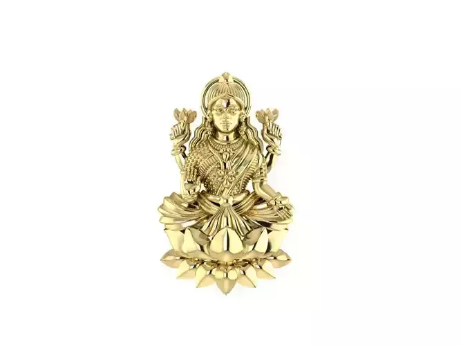 laxmi-god gold plated hindu statue
