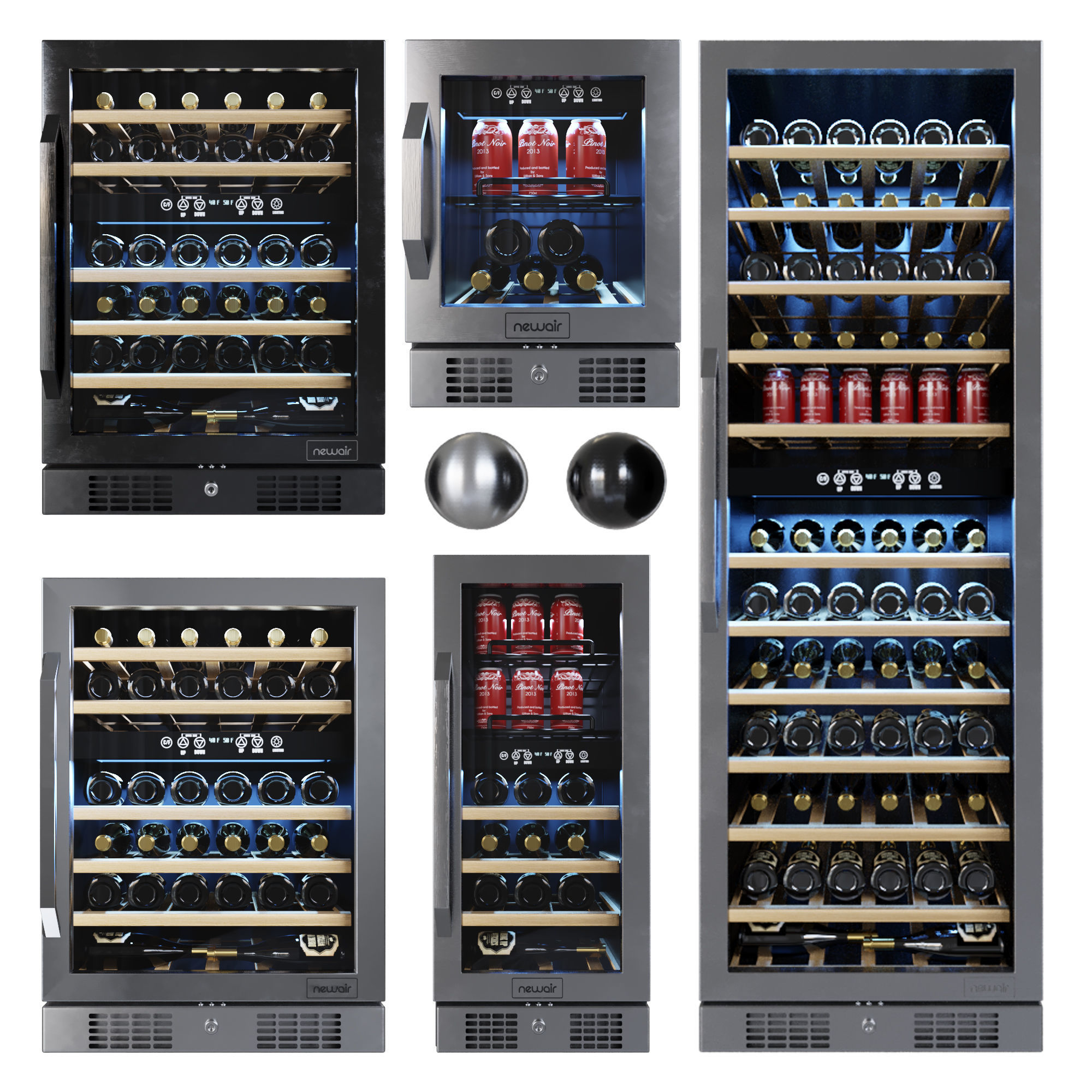 Newair wine cooler cabinet Low-poly 3D model_5