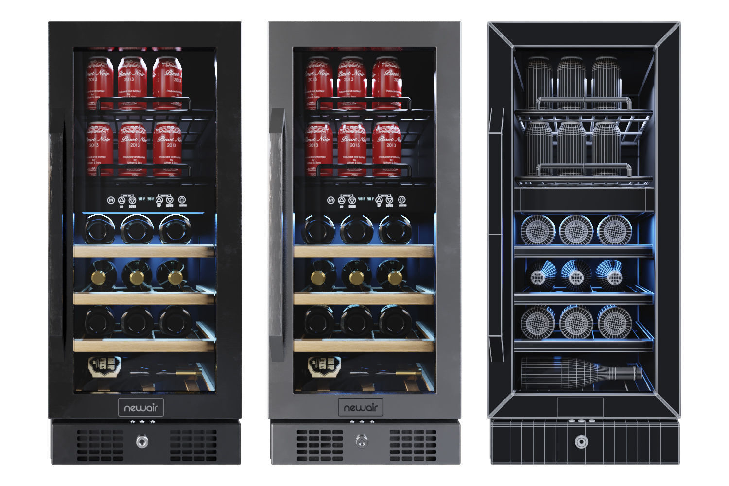 Newair wine cooler cabinet Low-poly 3D model_3