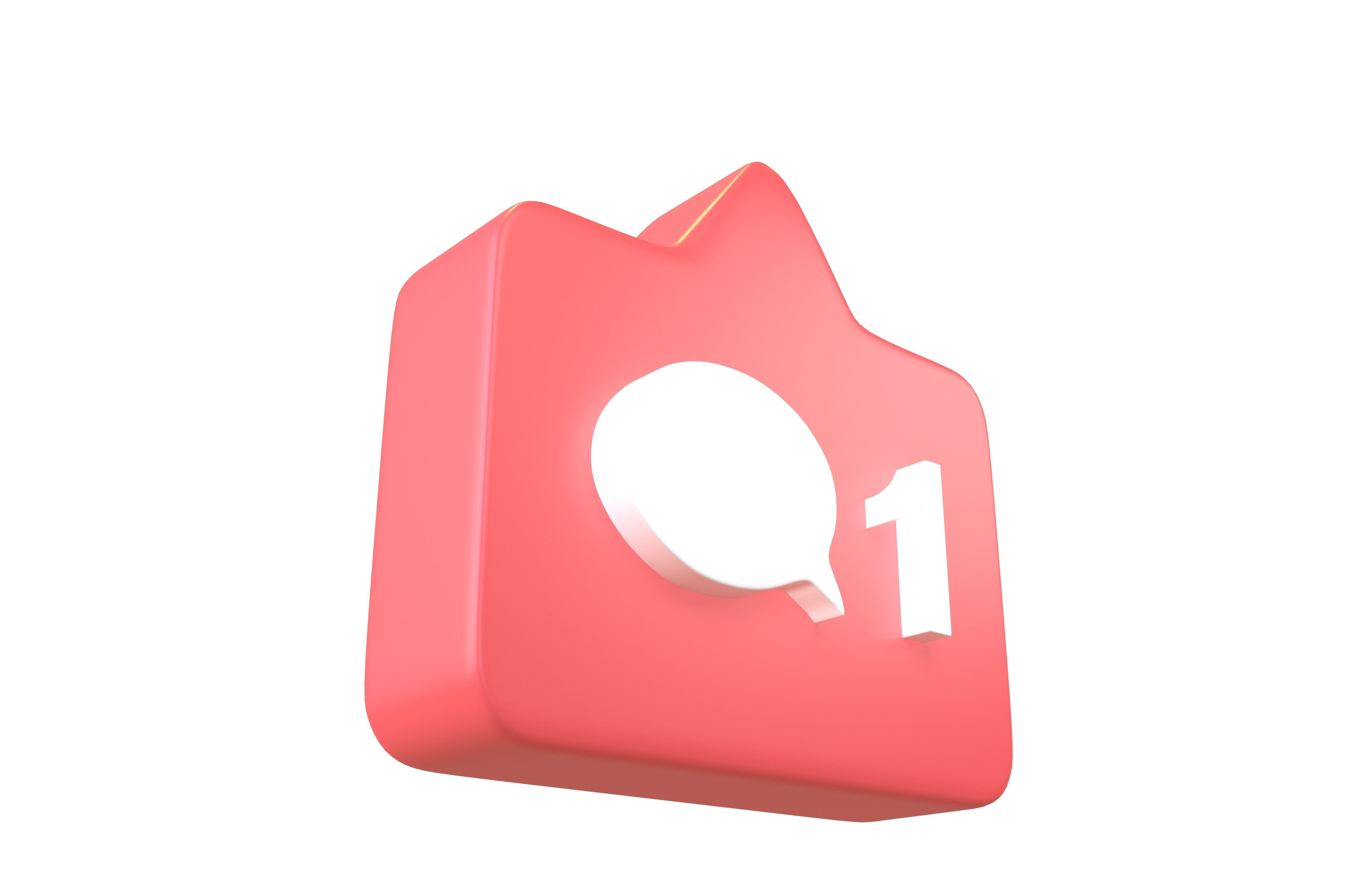 Socail Media Comment v2 001 Low-poly 3D model_3