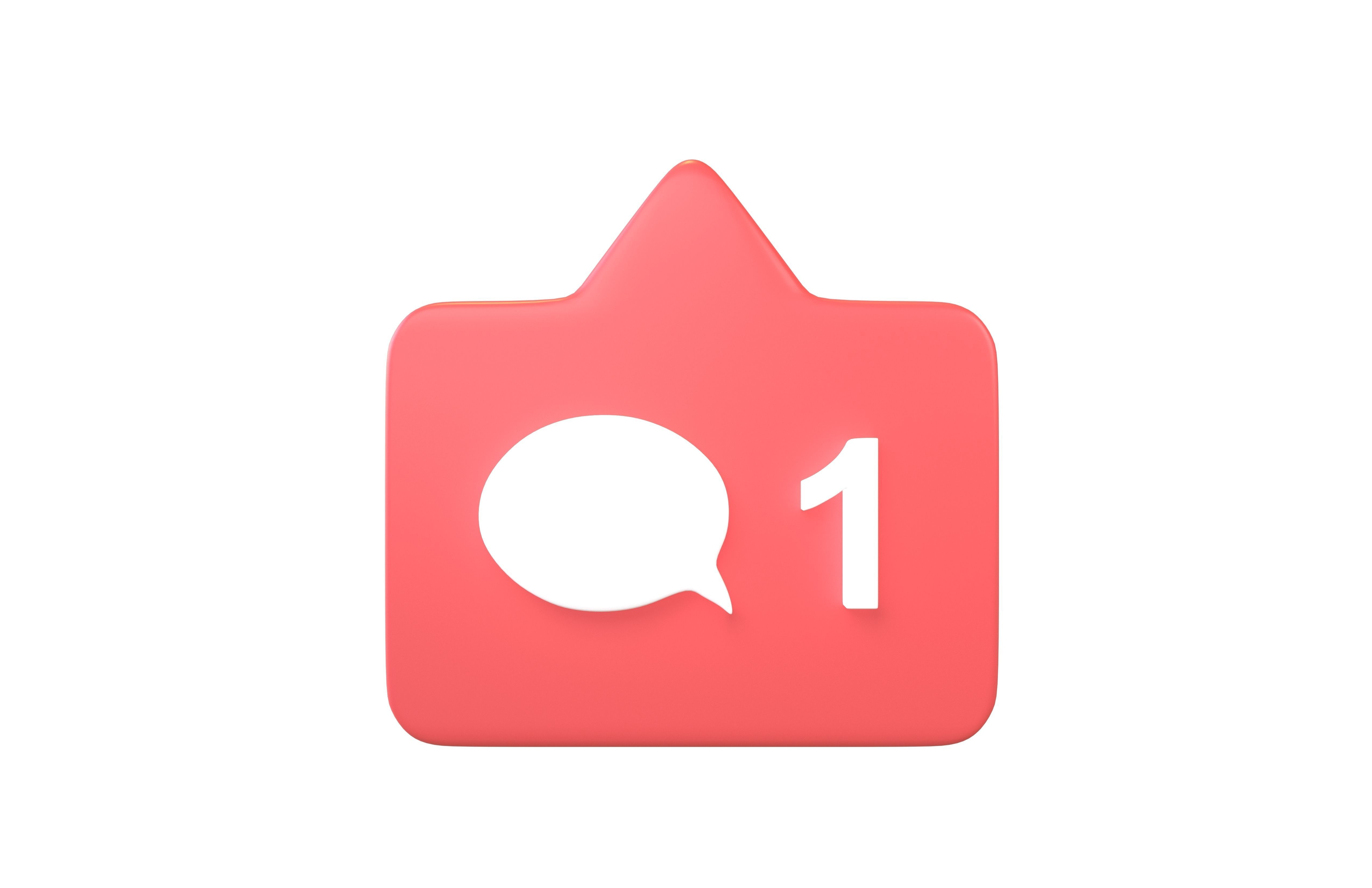 Socail Media Comment v2 001 Low-poly 3D model_1