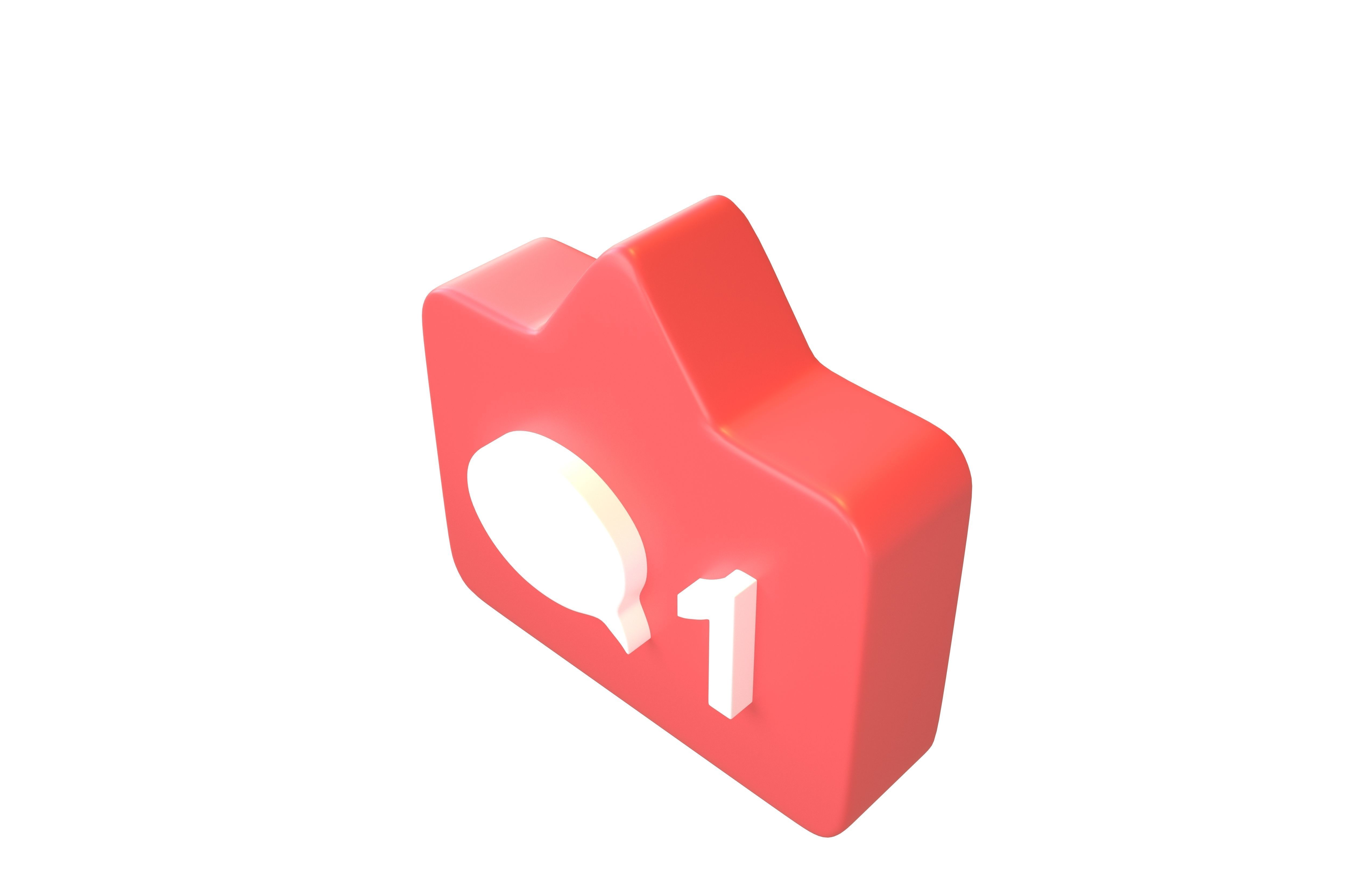 Socail Media Comment v2 001 Low-poly 3D model_2