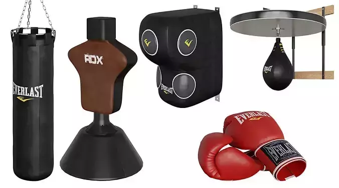 Boxing Equipment BLENDER 3D Model Cycles