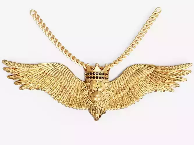 Lion wings pendant Silver Gold  Print 3D print model
