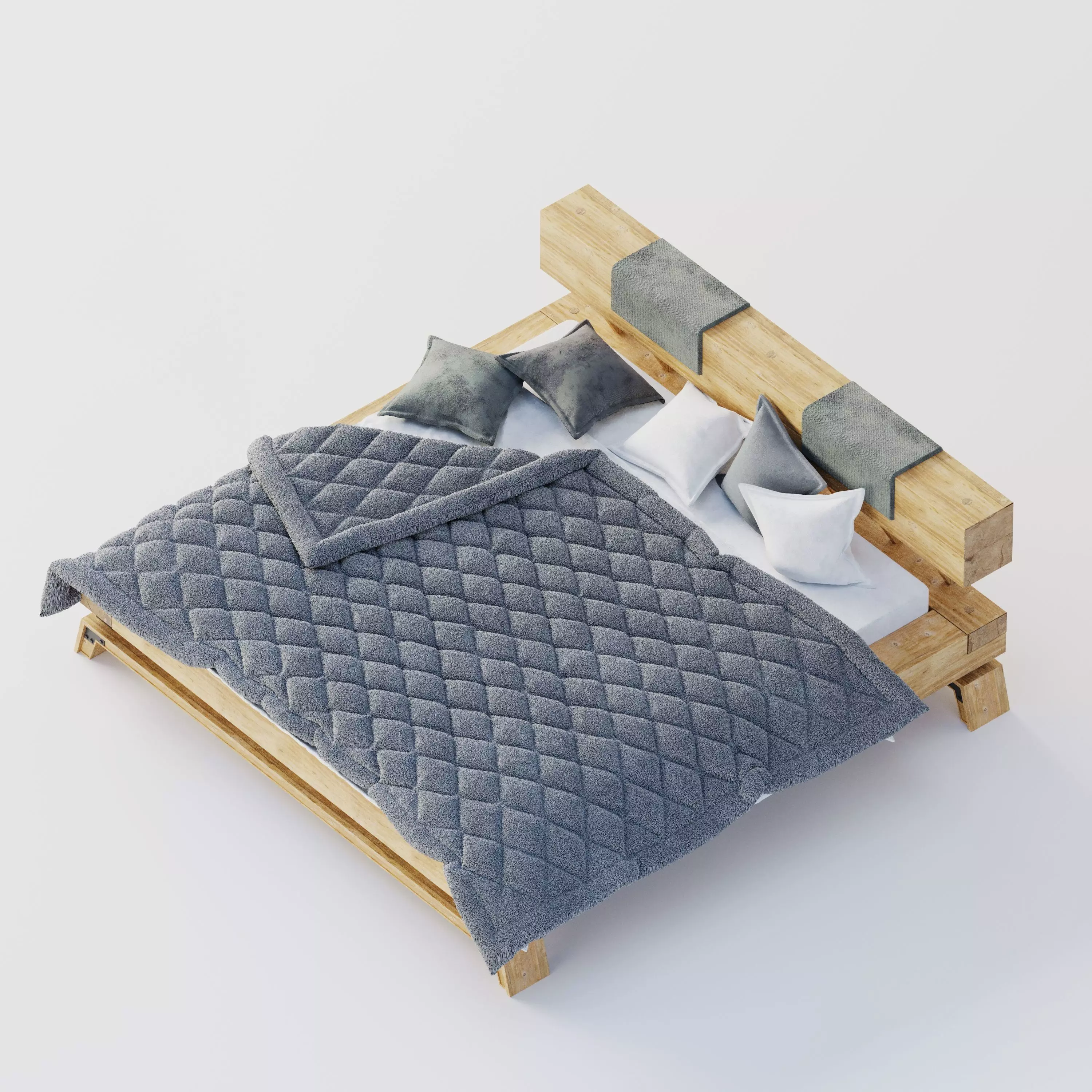 Bed Loft Low-poly 3D model_0