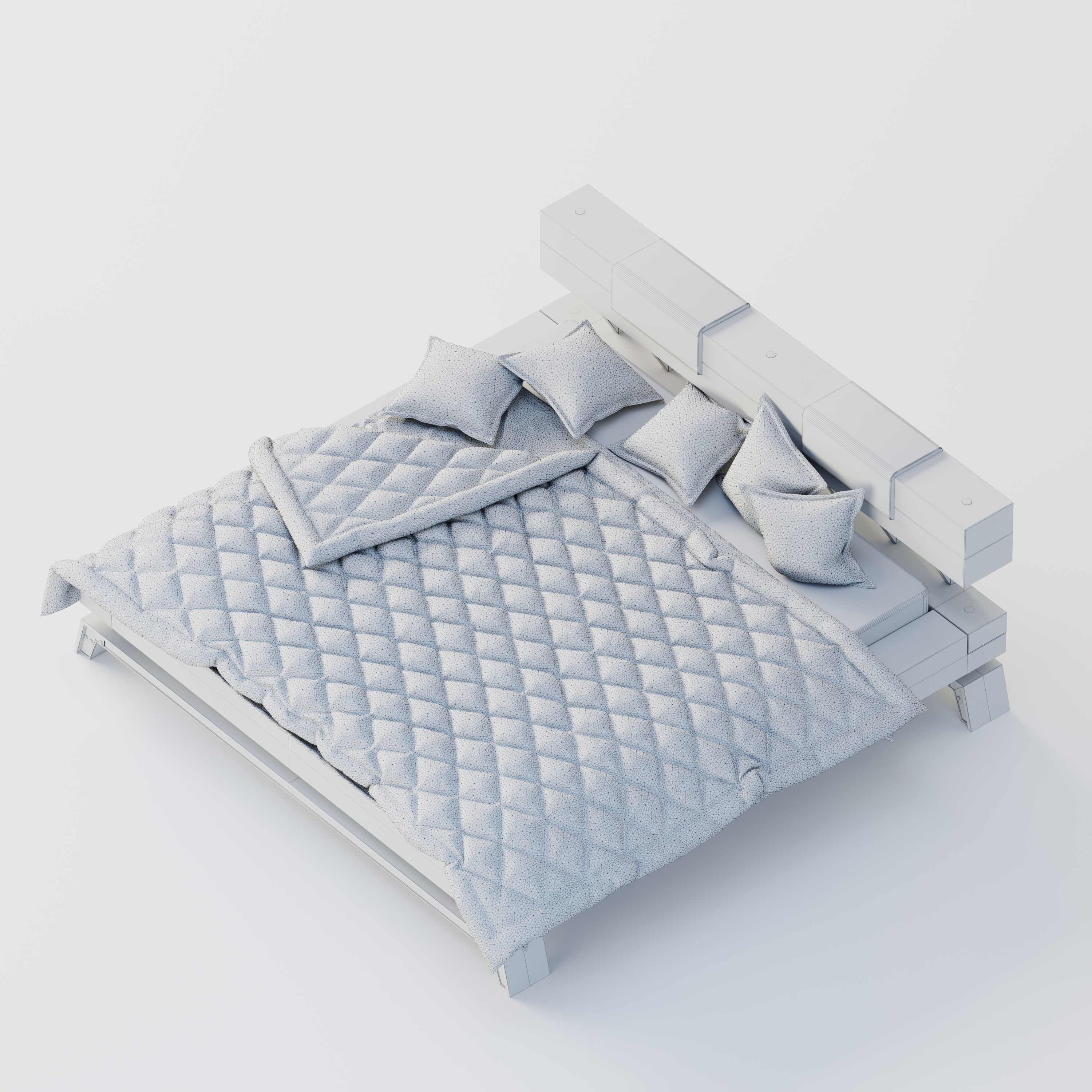 Bed Loft Low-poly 3D model_3