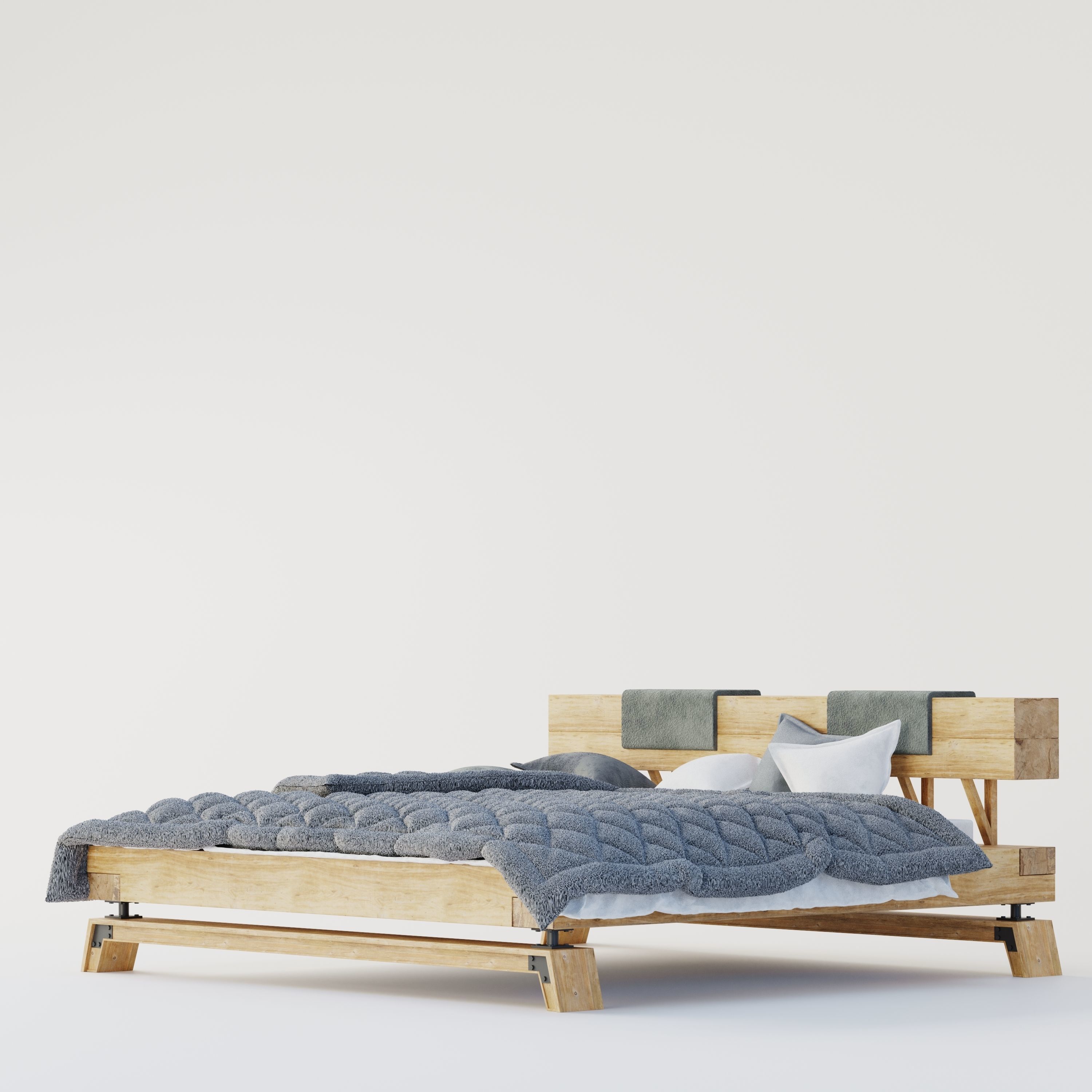 Bed Loft Low-poly 3D model_2