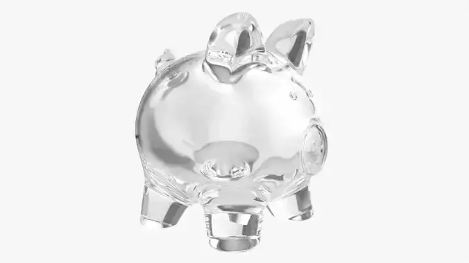 Piggy glass money bank