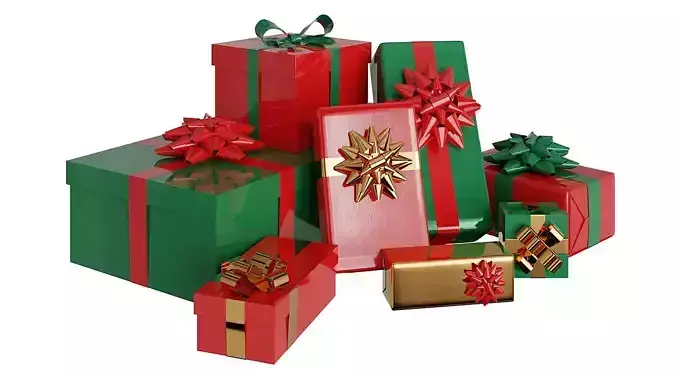 Presents And Gift Boxes2 BLENDER 3D Model Cycles
