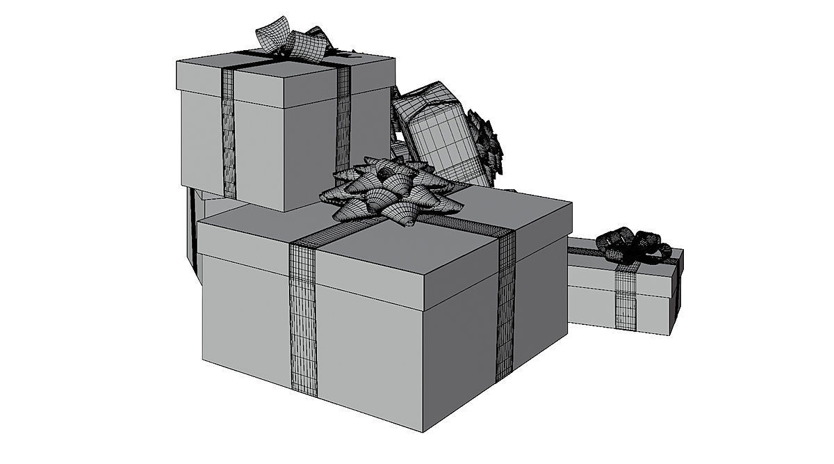 Presents And Gift Boxes2 BLENDER 3D Model Cycles 3D model_3