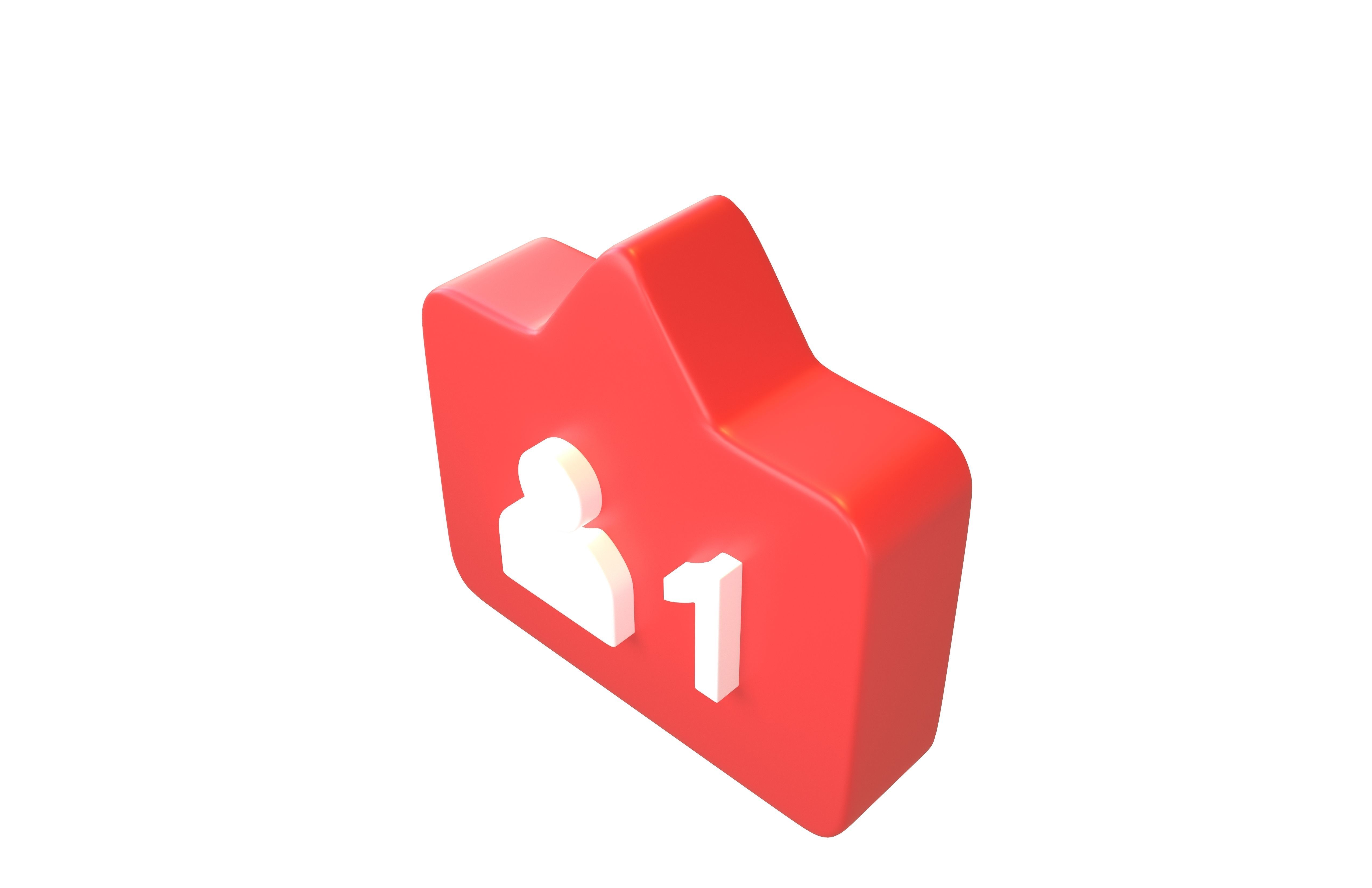 Socail Media Follower v2 001 Low-poly 3D model_2