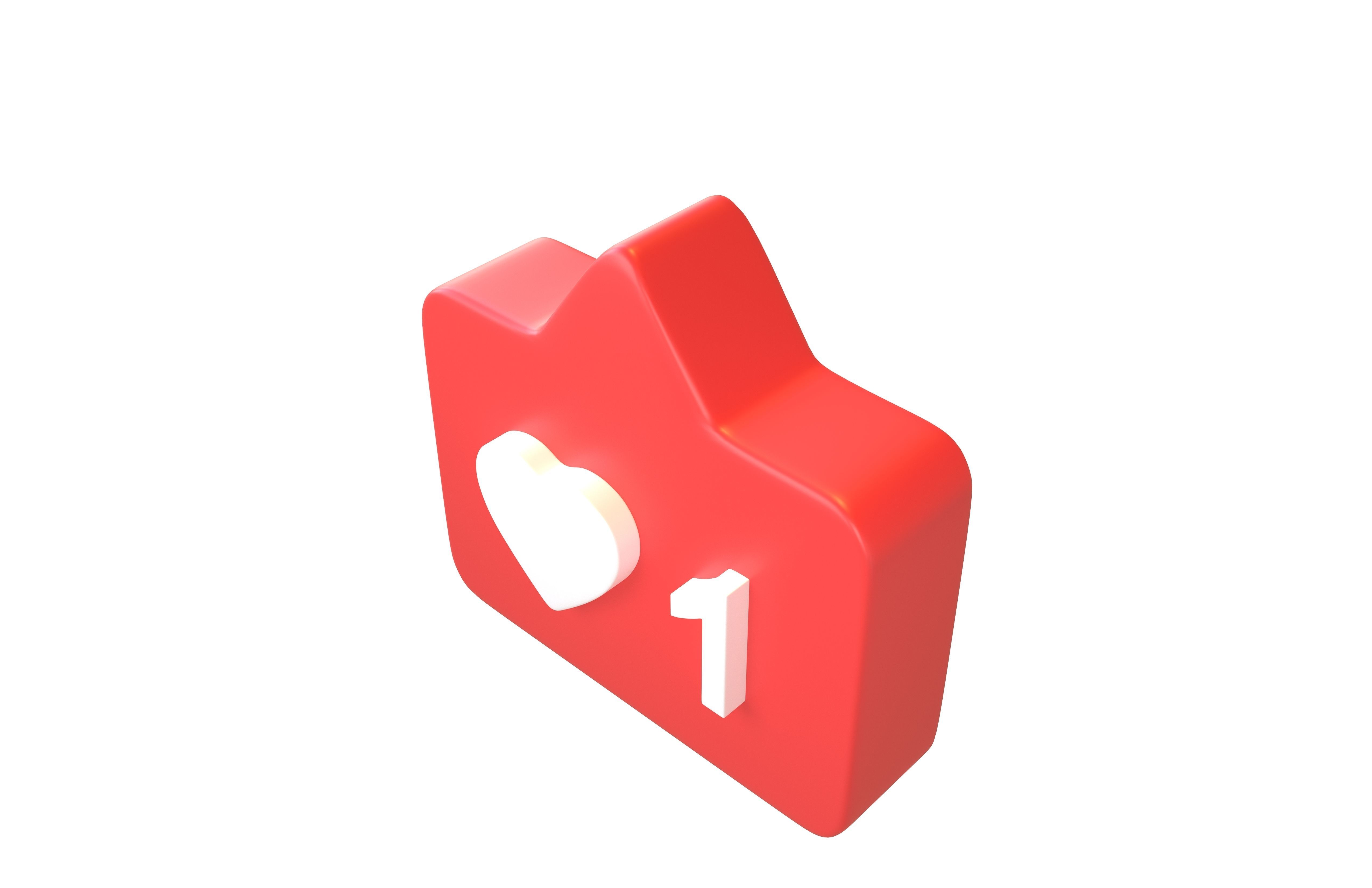 Socail Media Like v2 001 Low-poly 3D model_2