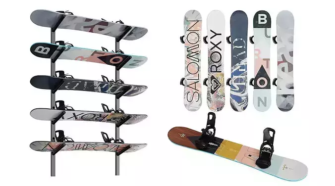 Snowboards BLENDER 3D Model Cycles 3D model