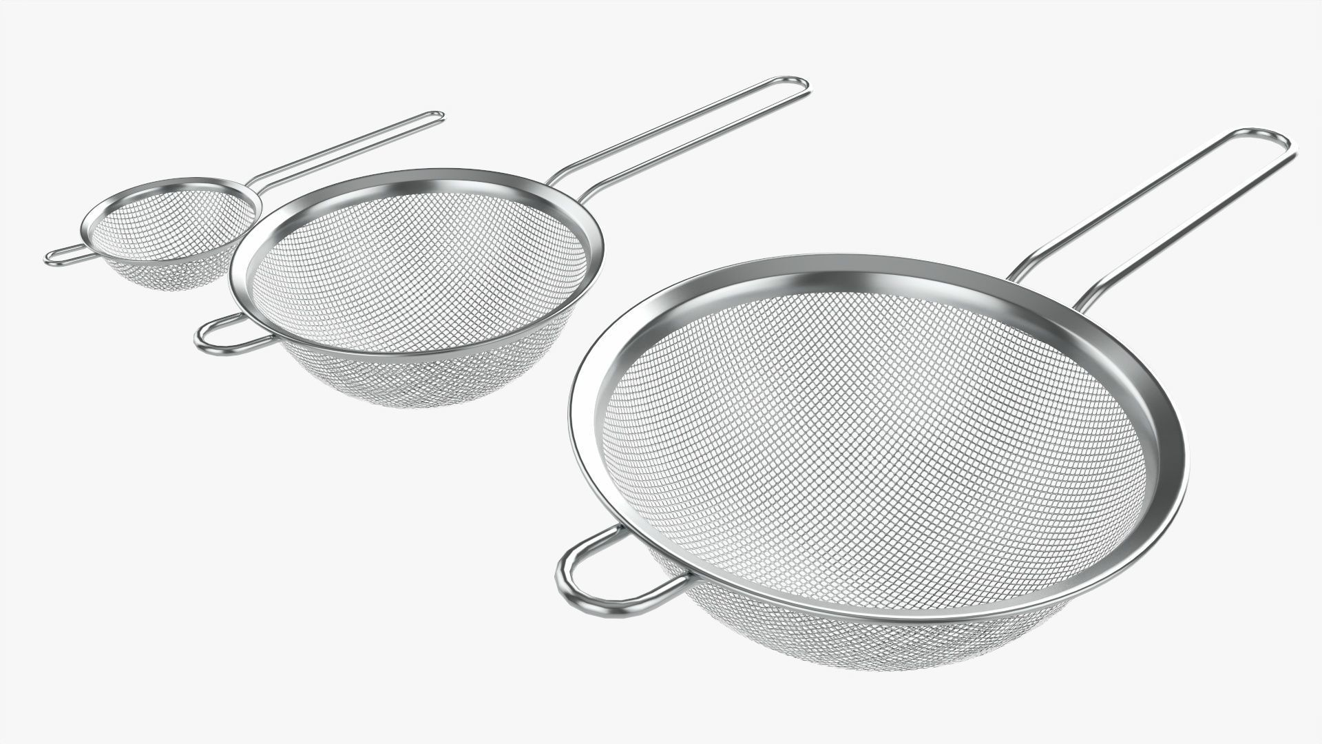 Mesh strainer set 3D model_1