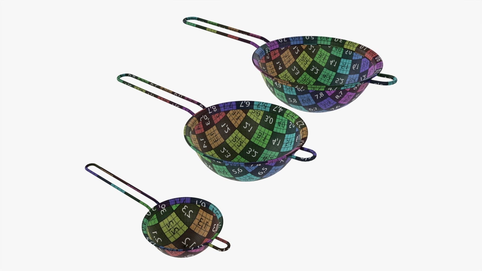 Mesh strainer set 3D model_12