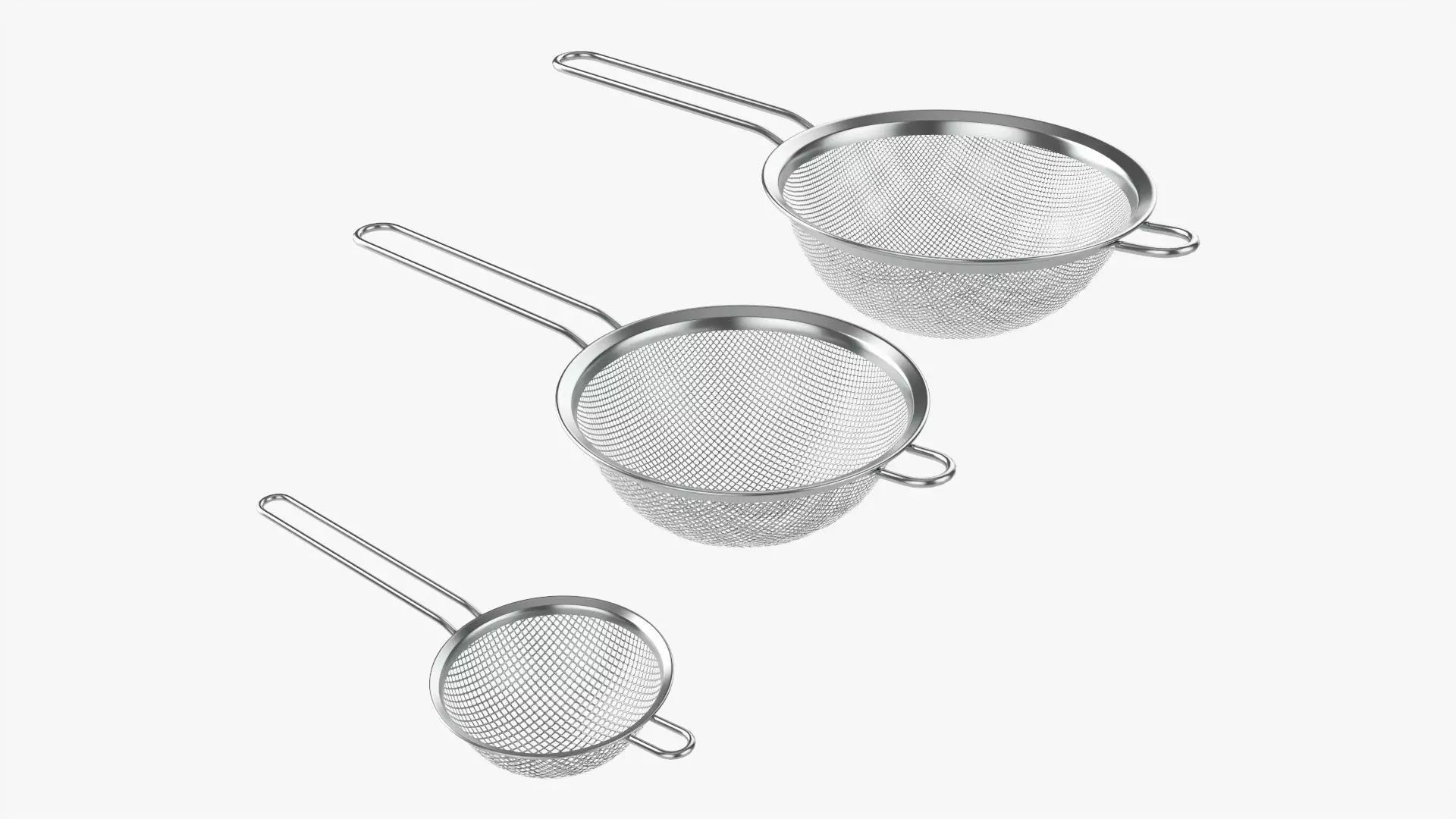Mesh strainer set 3D model_0