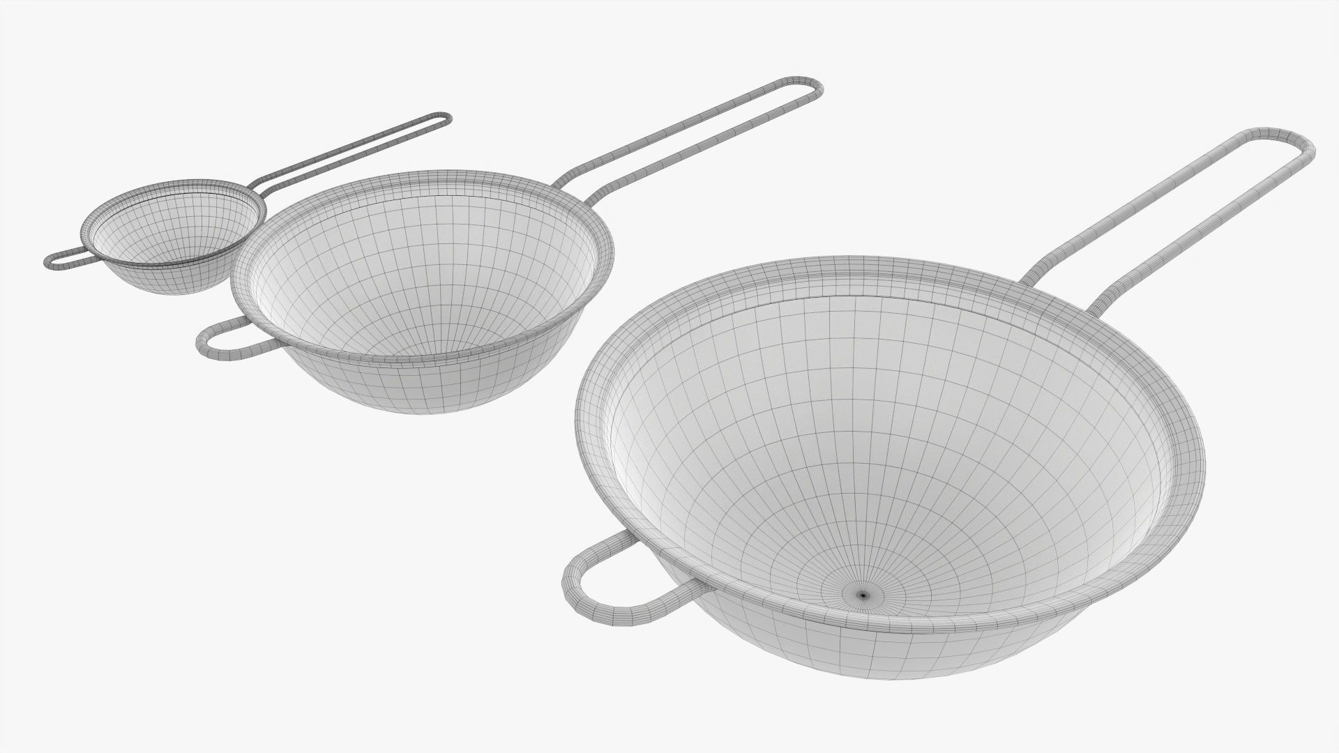 Mesh strainer set 3D model_7