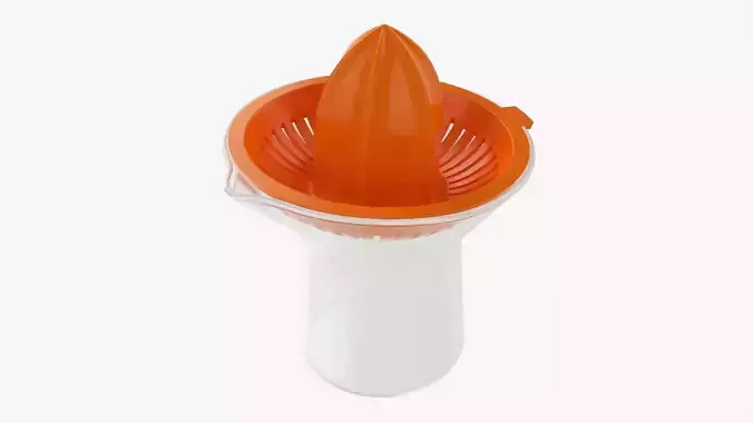 Hand orange juicer with cup 3D model
