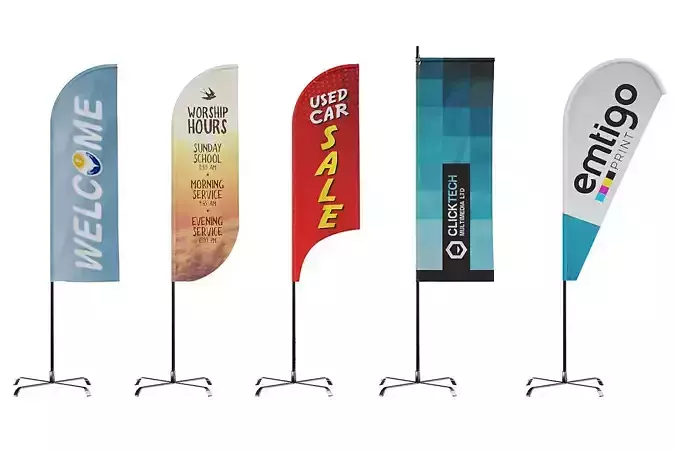 Banner Flag BLENDER 3D Model Cycles