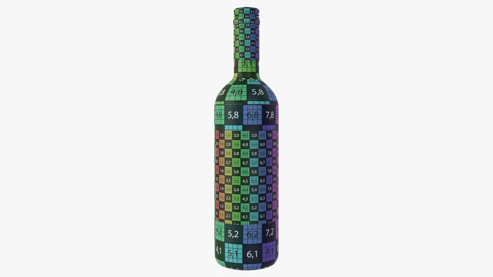 Wine bottle mockup 04 screw cap 3D model_7
