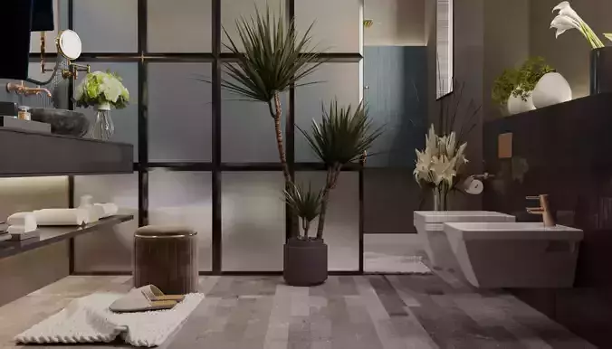 bathroom interior design scene 