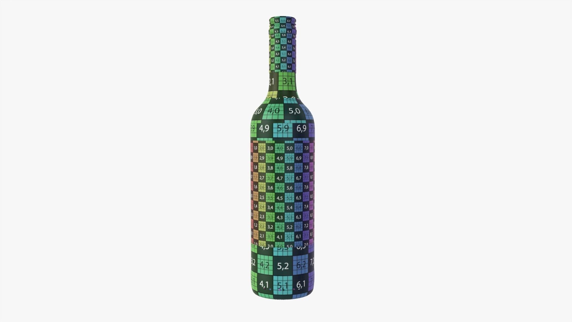 Wine bottle mockup 06 screw cap 3D model_7