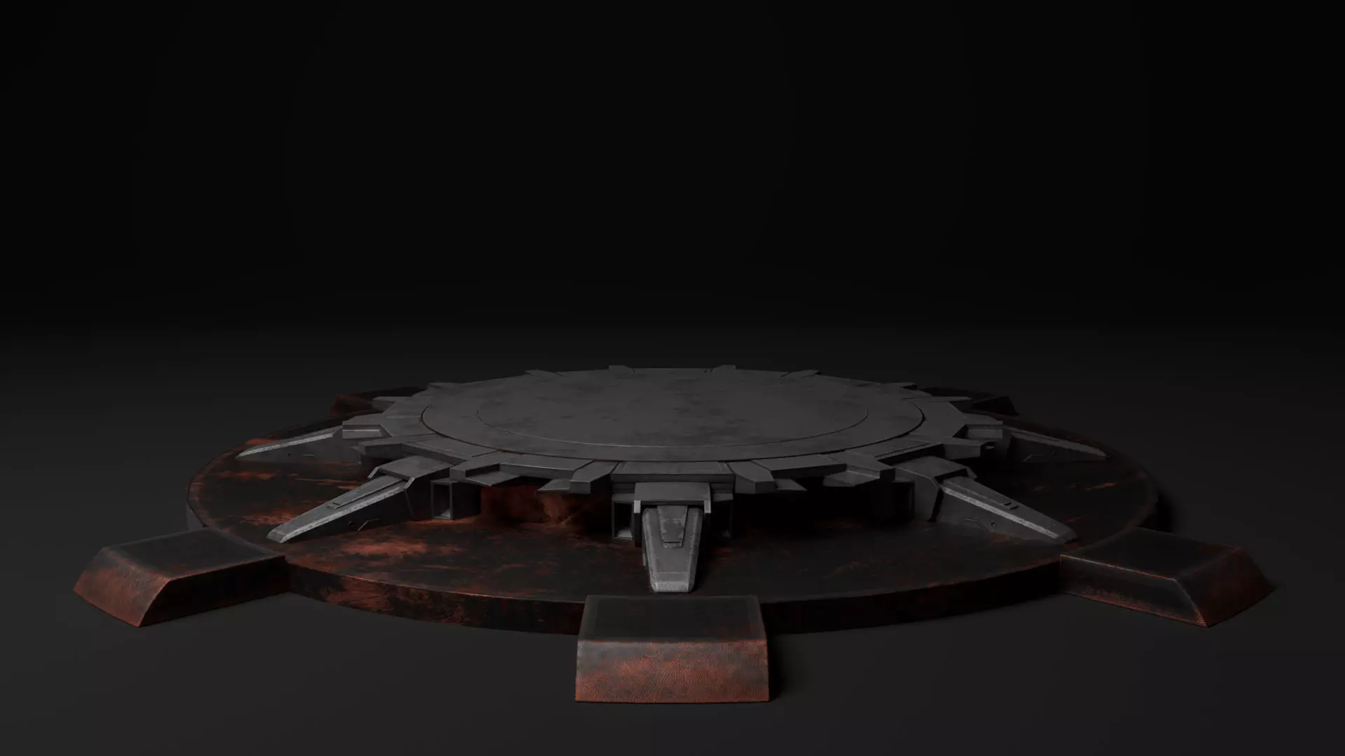 Turntable Mechanic Steampunk Steel Rustic  Low-poly 3D model_0