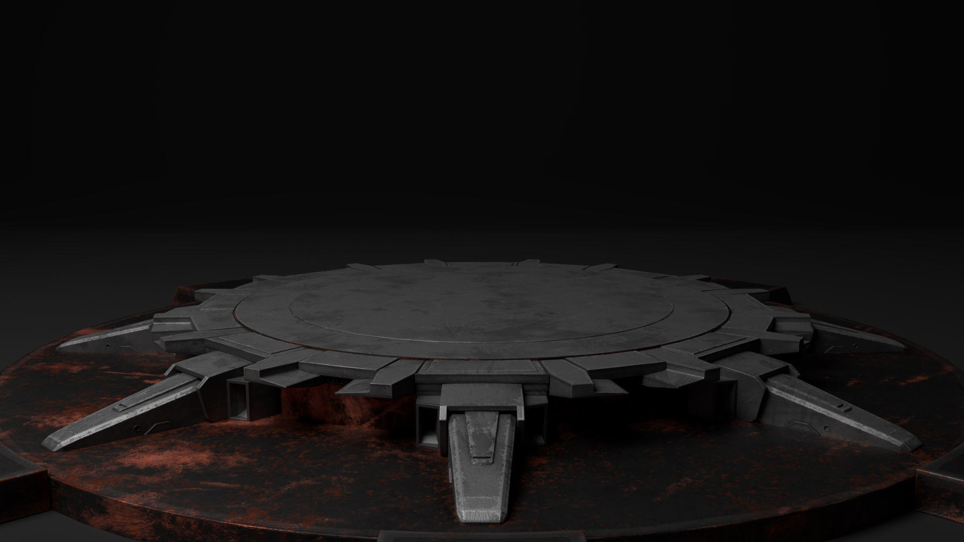 Turntable Mechanic Steampunk Steel Rustic  Low-poly 3D model_3