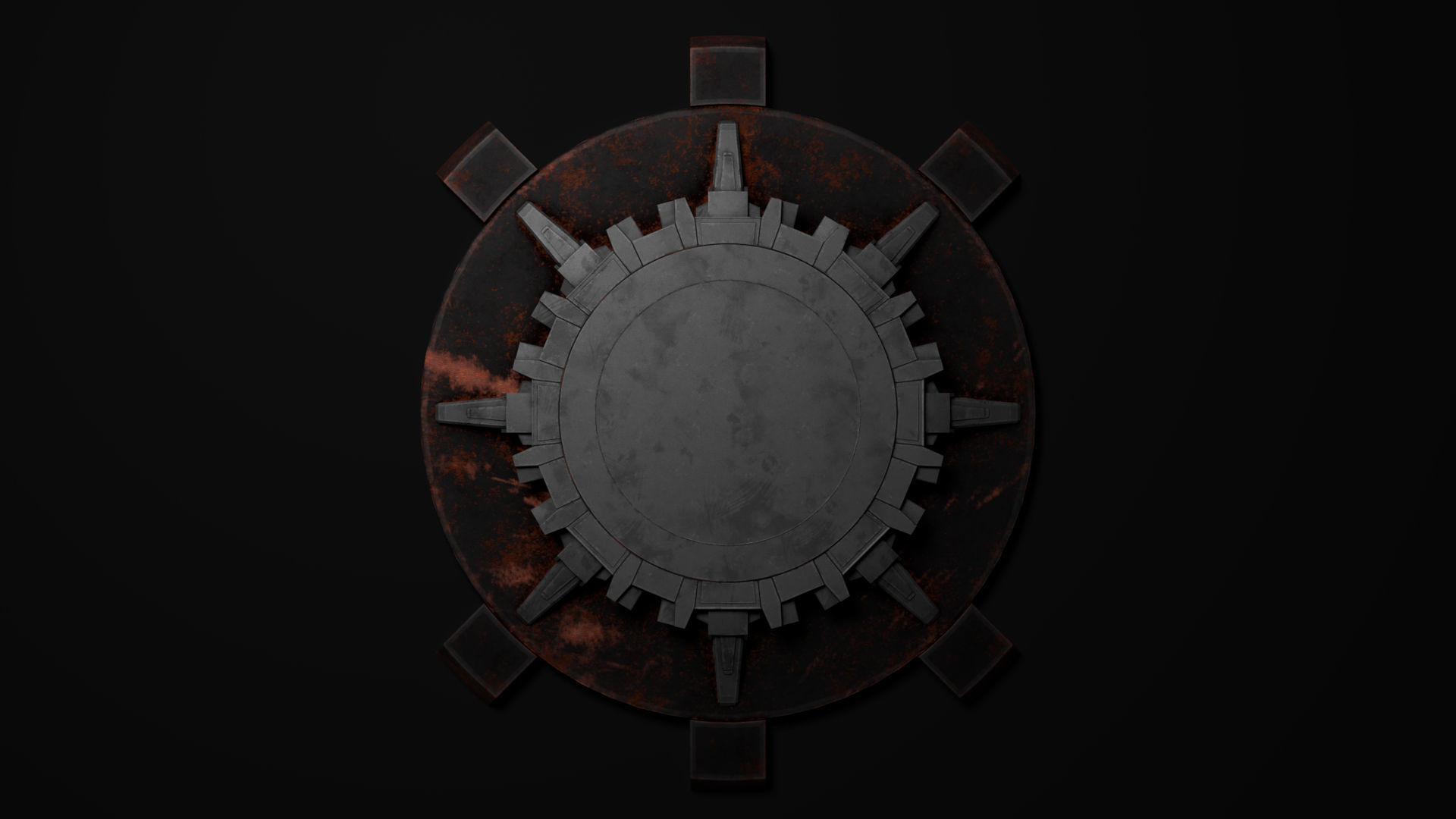 Turntable Mechanic Steampunk Steel Rustic  Low-poly 3D model_1