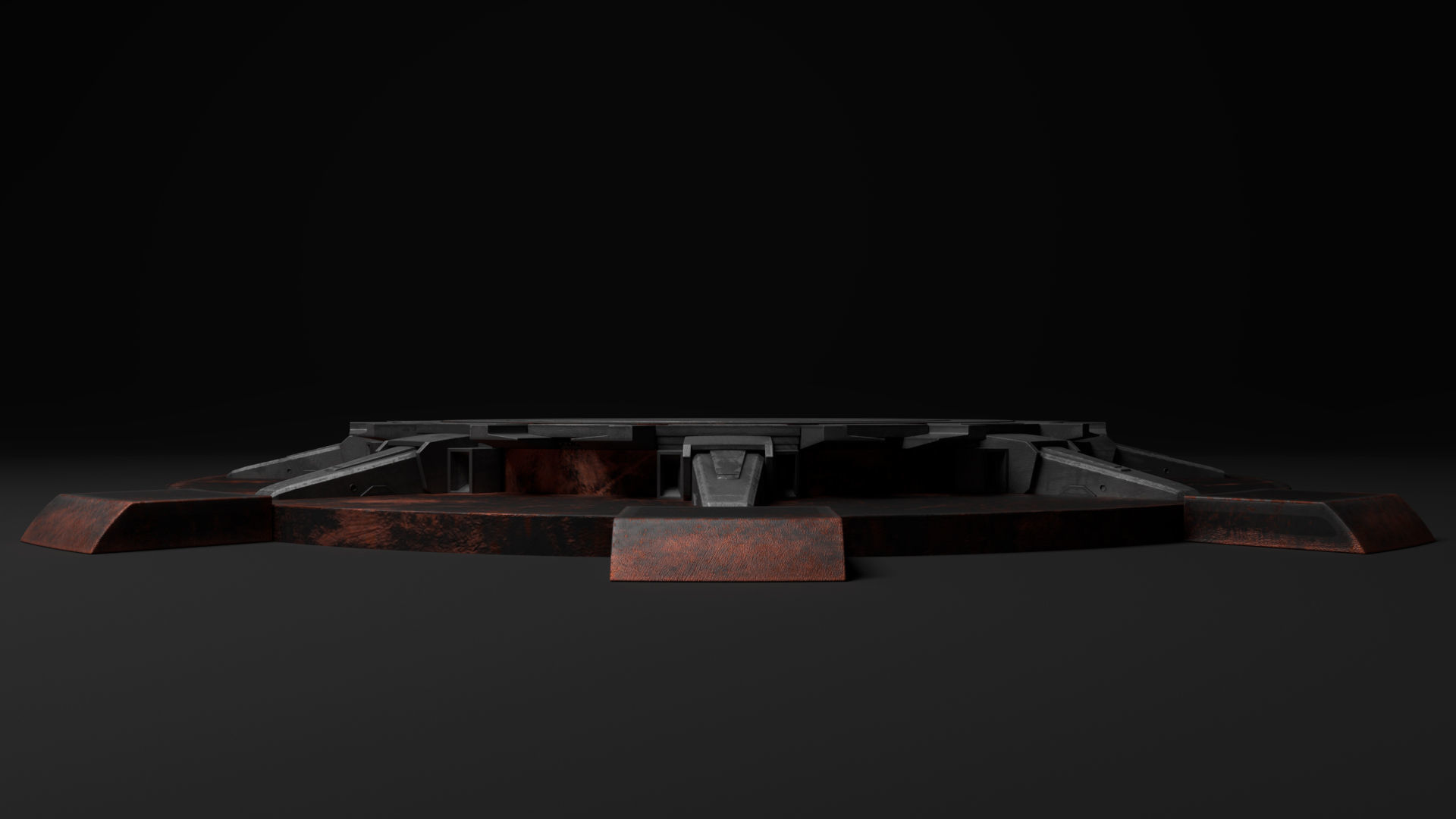 Turntable Mechanic Steampunk Steel Rustic  Low-poly 3D model_2