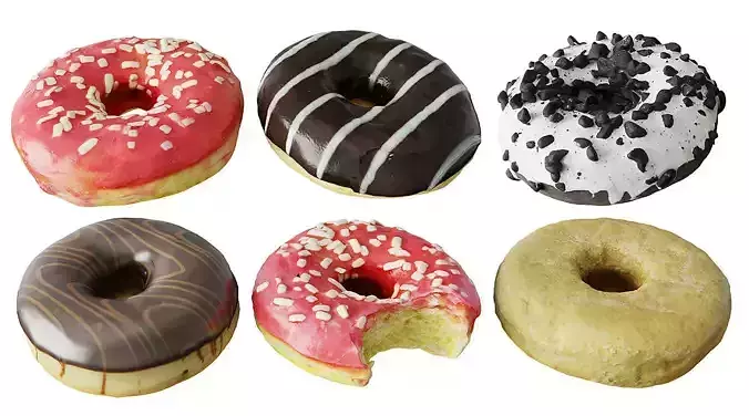 Donuts BLENDER 3D Model Cycles 3D model