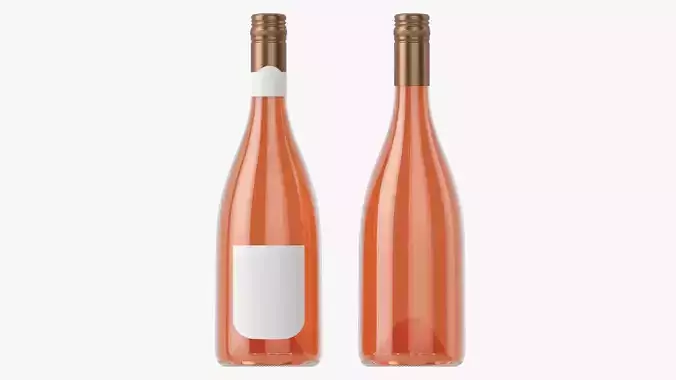 Wine bottle mockup 14 screw cap 3D model