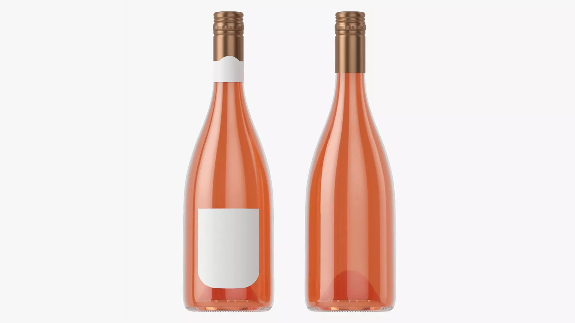 Wine bottle mockup 14 screw cap 3D model