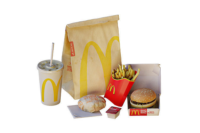 Mcdonalds Meal BLENDER 3D Model Cycles 3D model