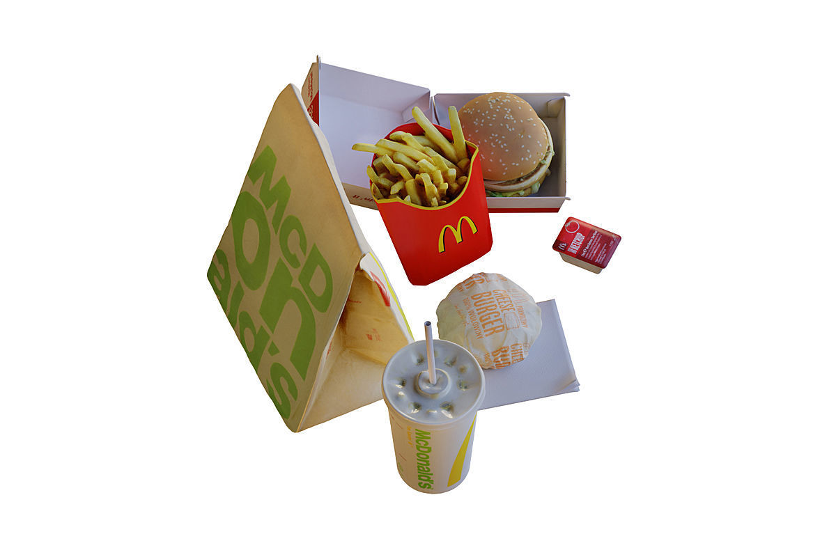 Mcdonalds Meal BLENDER 3D Model Cycles 3D model_3