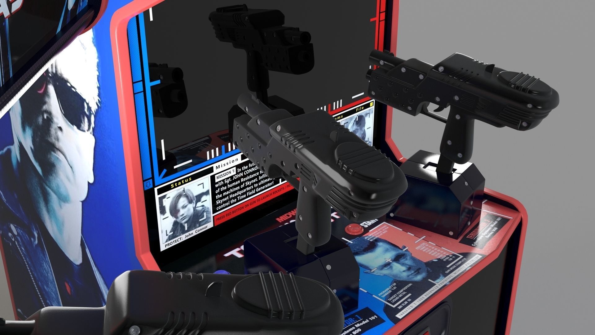 Terminator 2 Judgement Day Arcade Game 3D model_4