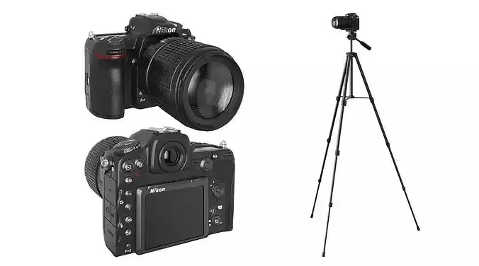 Nikon D500 On A Crank BLENDER 3D Model Cycles