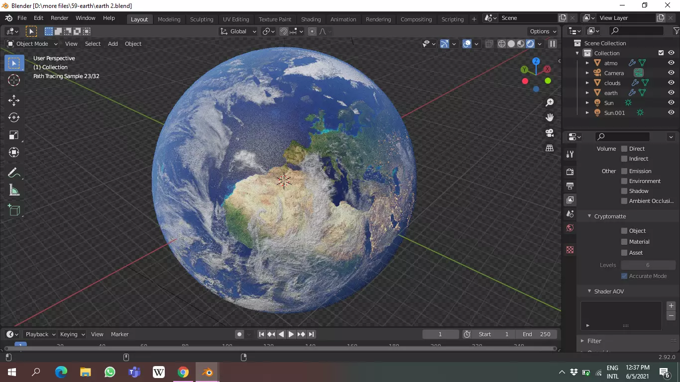 Earth computer screen showing 3D model_0