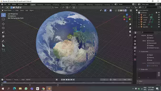 Earth computer screen showing