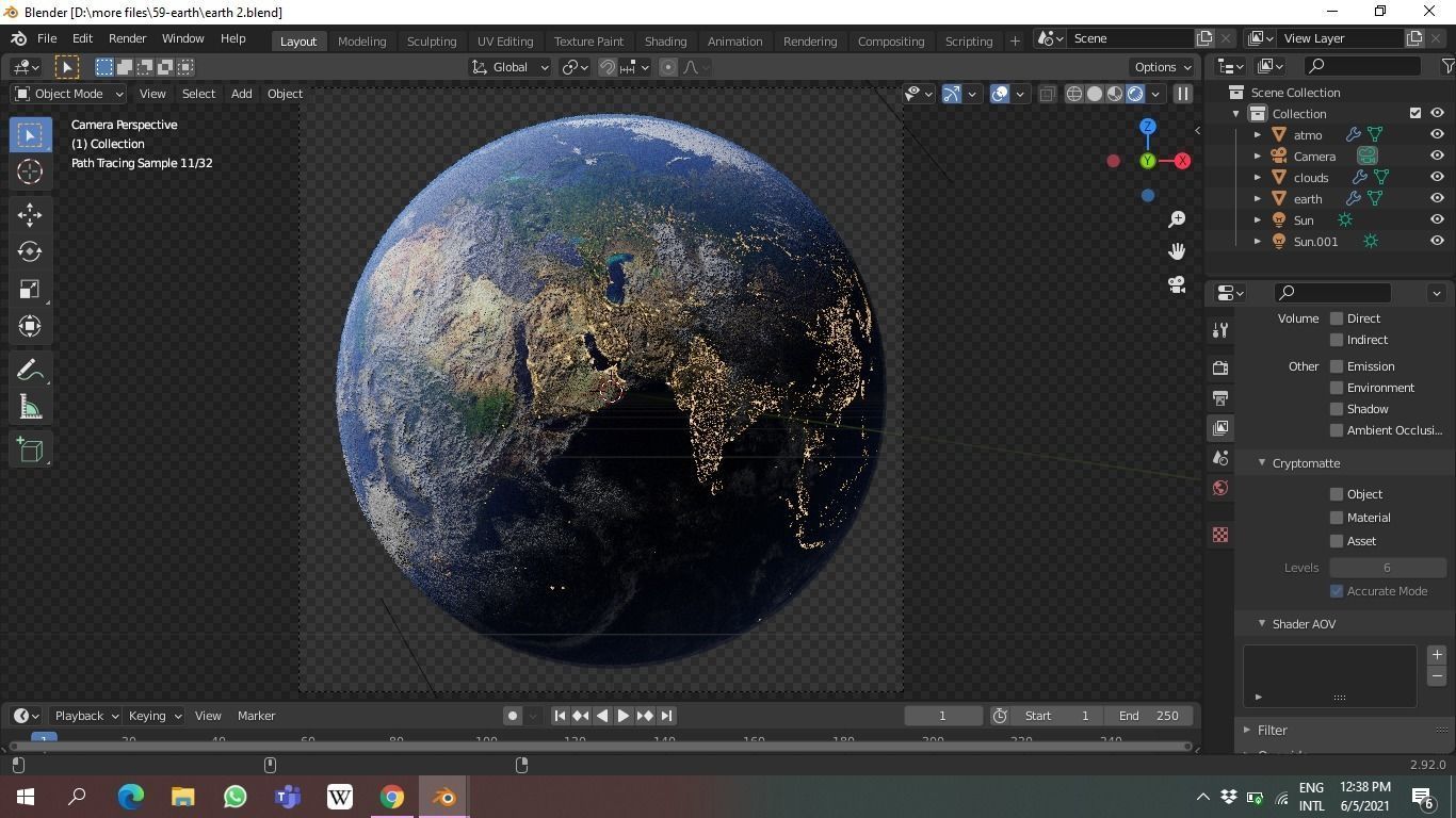 Earth computer screen showing 3D model_1