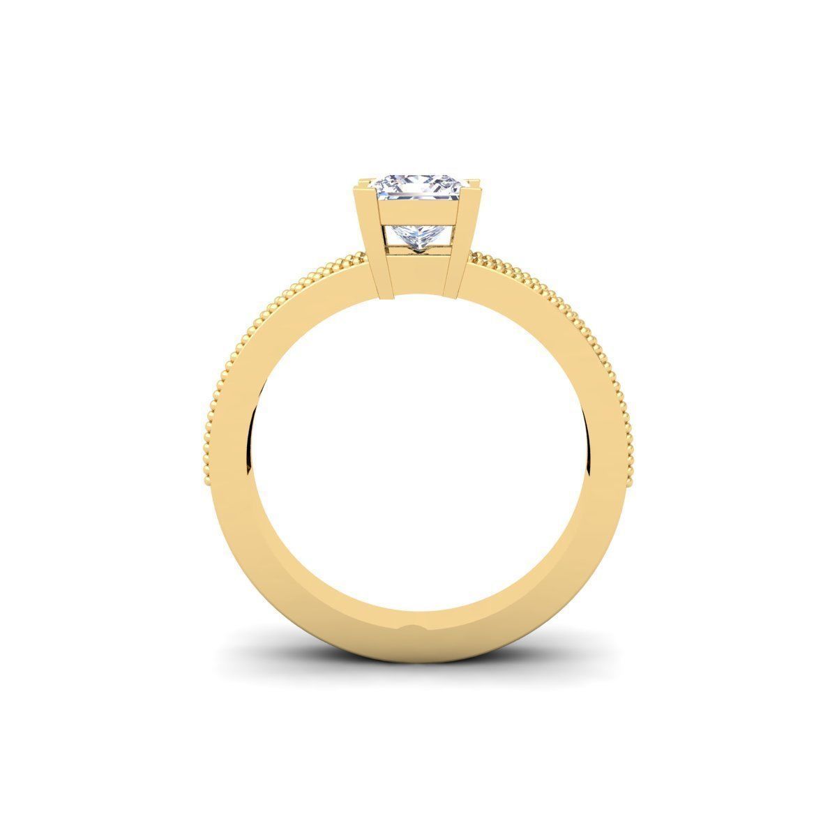 Princess Engagement Ring 3d Model  3D print model_6