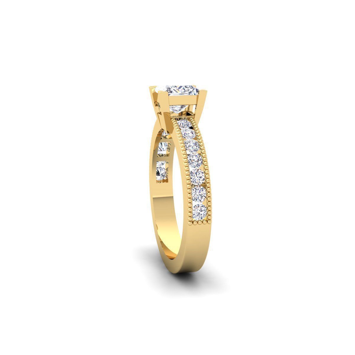 Princess Engagement Ring 3d Model  3D print model_7