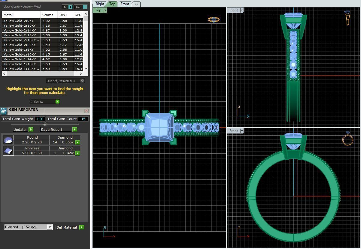 Princess Engagement Ring 3d Model  3D print model_5