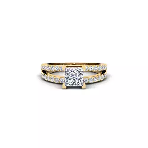 1 carat Pricess Enagagement Ring 3d model 
